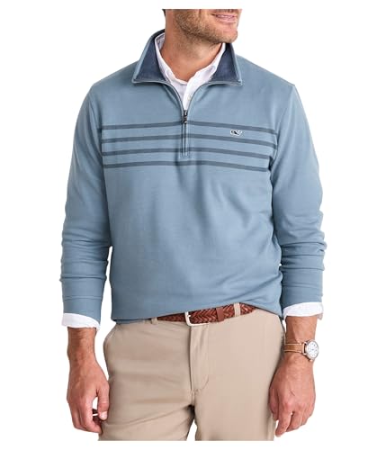 Image of vineyard vines Men's Saltwater Quarter-Zip Pullover Sweater