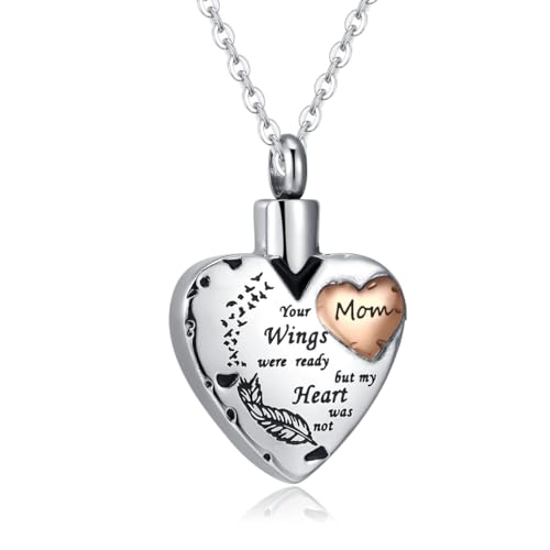 Waterproof Urn Necklace for Ashes-Heart Ash Holder Pendant -Never Fade-Never Fade, Rustproof Cremation Jewelry for Ashes for Women