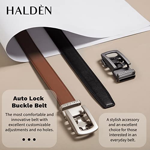 THEO Belts For Men (Adjustable Fits Up to 44 Inch Waist) Ratchet Straps, Unique Magnetic Auto-lock Buckle Branded Belts For Men Leather Original, Light Brown Belt & Rose Gold Matt Buckle, Free2