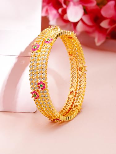 Image of Rubans Bangles Set of 2 Traditional Festive Jewellery Gift for Women & Girls