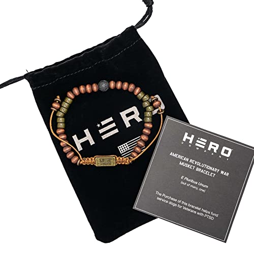 iHeartDogs Hero Company Men's Beaded Bracelet - American Revolutionary War Musket Bracelet for Men