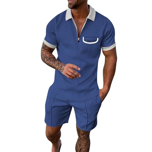 Survêtement d'été léger pour homme - Style thaïlandais - Survêtement de jogging avec polo et bermuda - Survêtement d'affaires - Sport - Survêtement...