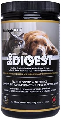 BiologicVET – BioDIGEST Plant Probiotic, 380g All-Natural Advanced Dog & Cat Probiotic Powder with Prebiotics & Flax, Relieves Diarrhea and Constipation, Supports Digestion, Allergy, Immunity & Health