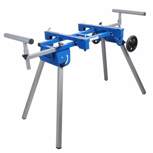 Soporte plegable para sierra ingletadora con ancho ajustable y características de liberación rápida para proyectos de carpintería y mampostería