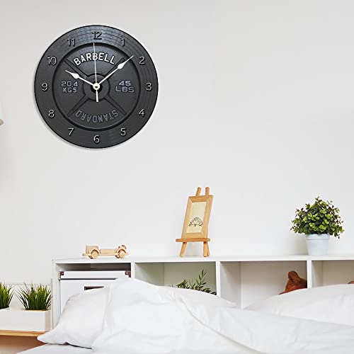 Reloj de pared rústico de madera 12 pulg silencioso vintage miniatura 5