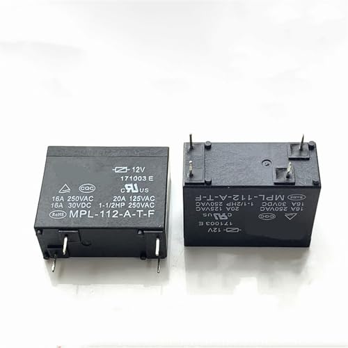 Relais MPL-112-AT 12V CC 4 broches 16A lot de 10 pièces pour circuit imprimé
