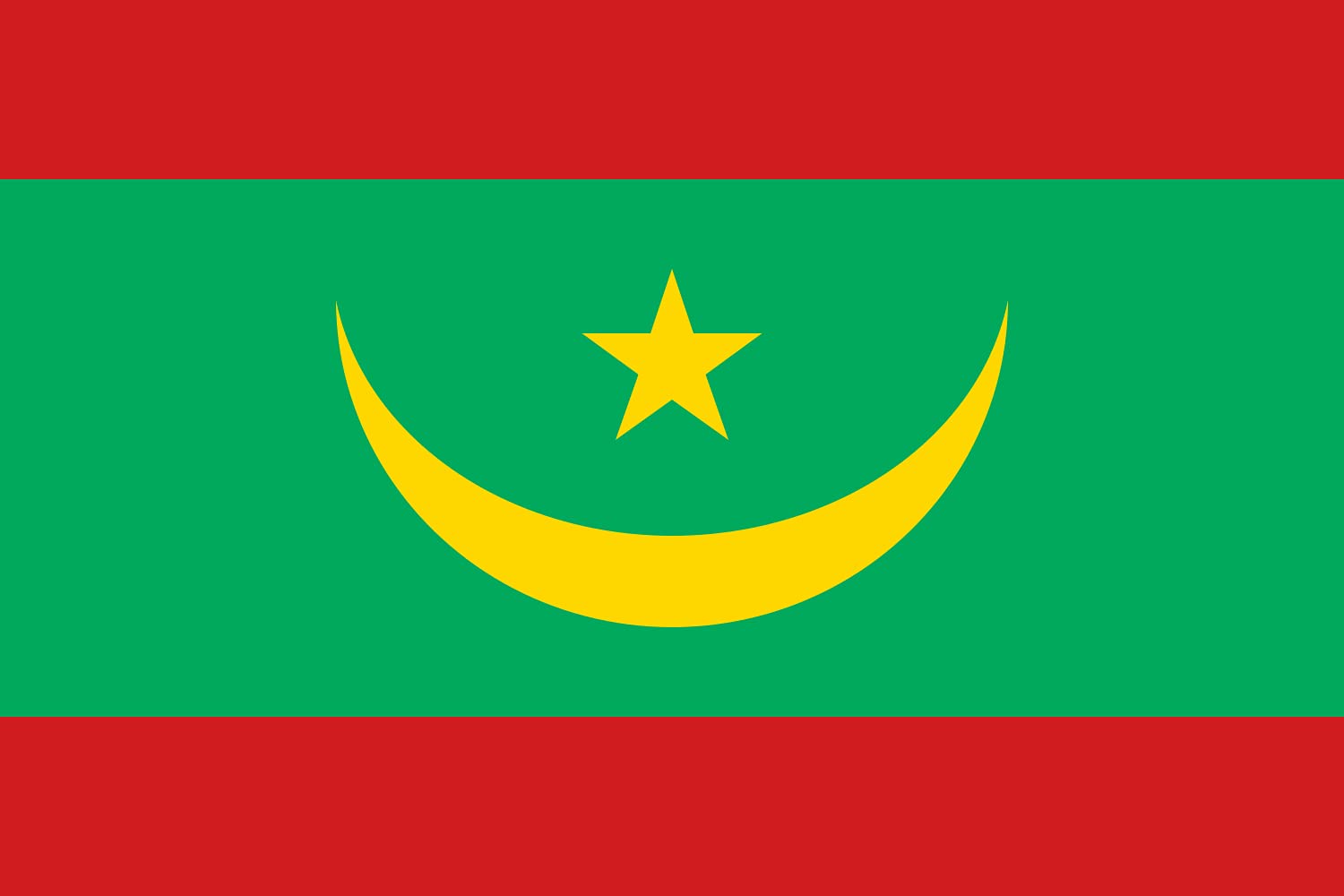 Drapeau XL Mauritanie grand format 2.16m² aux finitions soignées