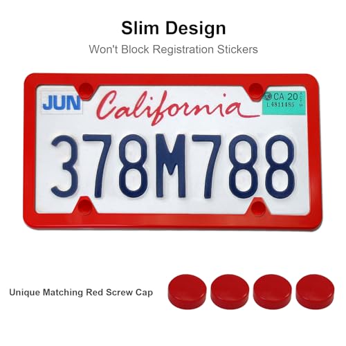 Aootf XE-FRAME Red License Plate Frames- Cute Car Tag Holders thumb #1