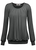 *Damen Falten Langarmshirt,Laessige Stoff mit Multi Farbe