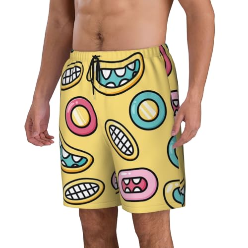 Men's Beach Shorts Cartoon Pattern Mens Swim Trunks Board Shorts with Pockets Swimwear Bathing Suits2