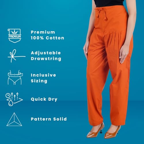 Image of Happy Bunny Salwar Pant - Modern Style Pure Cotton for Women - Ethnic Semi Patiala Trouser - Office,Home - All Day Comfort Wear with Drawstring