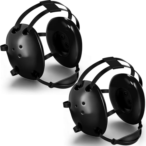 Halloscume 2 Pcs Wrestling Headgear Youth Head Gear Wrestling Adjustable Ear Guard Straps MMA Jiu Jitsu for Men Women Adults (Black/black)