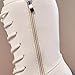 Wide Round Toe Boots for Girls:Fashion Lace up Side Zipper Knee Length Booties Hiking Party Dress Footwear Winter Warm（Size1,Beige