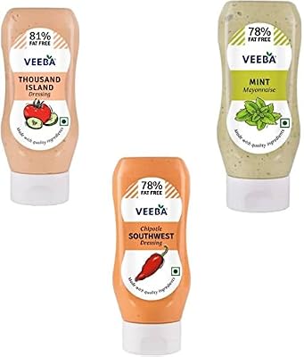 VEEBA MINT MAYONNAISES+CHIPOTLE SOUTHWEST DRESSING +THOUSAND ISLAND DRESSING (PACK OF 3*) 0.9 kg (Pack of 3)
