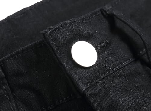 Image of Men's Ripped Slim Fit Jeans Straight Leg Denim Pants