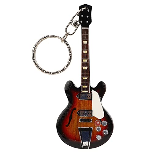 Agatige Chaveiro de guitarra, mini pingente de guitarra portátil para amantes da música presente de