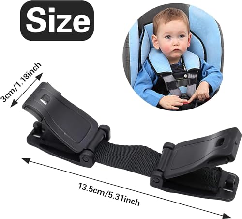 Miniatura 4 de Babyzoco Hebilla Para Cinturon De Seguridad Asiento De Bebe, Hebilla Antiescape Para Asiento De Bebé, Hebilla De Seguridad Infantil, Apto Hasta 4 Años, Ajustable De 3.5 A 7 Cm, 1 Unidad, Negro
