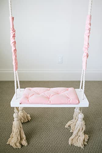 Pink Baby Swing Set with Soft Cushion and Hardware