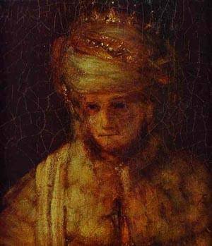 Peinture à l'huile Assuerus de Rembrandt 1660, reproduction de tableau hollandais 20x24