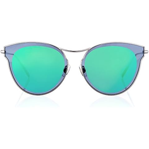 Cat Eye Coating Lens Metal Frame Women Fashion Sunglasses UV400 Cover