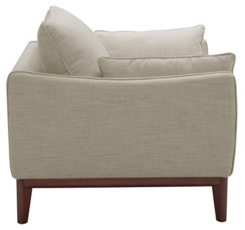 Amazon Brand – Stone & Beam Hillman Mid-Century Living Room Chair With Wood Base And Legs, 39"W, Ivory #TOP4