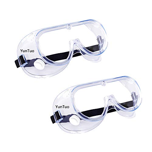 Safety Goggles, Protective Safety Glasses, Soft Crystal Clear Eye Protection - Perfect for Construction, Shooting, Lab Work, and More, 2 Pack (White)