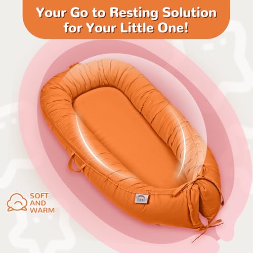 Image of EAQ Baby Lounger, Infant Lounger for Newborn,Portable Baby Nest Cover Breathable & Soft, Newborn Essentials