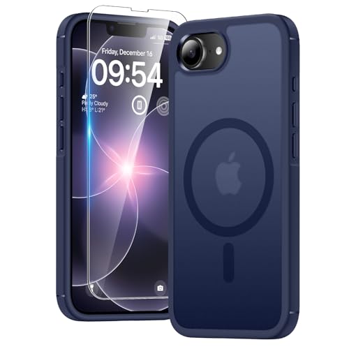 TAURI Coque Magnétique pour iPhone 17e/iPhone 16e,Bleu Mat