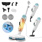 Steam Mop,10-in-1 Scrub Mop & Handheld Steamer,15s Heat-up,Multifunctional Electric Cleaner for Home Use,Hard Floor Cleaner,2 Modes,Led Light,Removable 500ML Water Tank,Carpets,Floors,Cars,Tiles,Crack