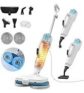 Steam Mop,10-in-1 Scrub Mop & Handheld Steamer,15s Heat-up,Multifunctional Electric Cleaner for H...