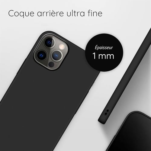 Coque iPhone 12 et 12 Pro MoEx rigide noir mat métallisé protection ultra fine