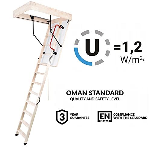 Bodentreppe 120×60 oMan Holztreppe für den Dachbodenzugang