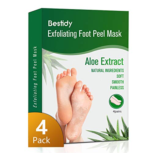 Foot Peel Mask 4 Pack,Exfoliating Foot Mask Booties Natural Baby Foot Care Treatment Peeling Off Calluses and Dead Skin Cells Removes & Repairs Rough Heels For Men & Women