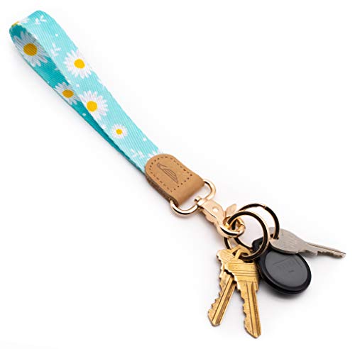 Image of POCKT Keychain Wristlet for Women and Men, Cute Wrist Lanyard for Keys, Short Key Chain Strap for Car Keys, Wallet, ID Badge & Phone | Daisy