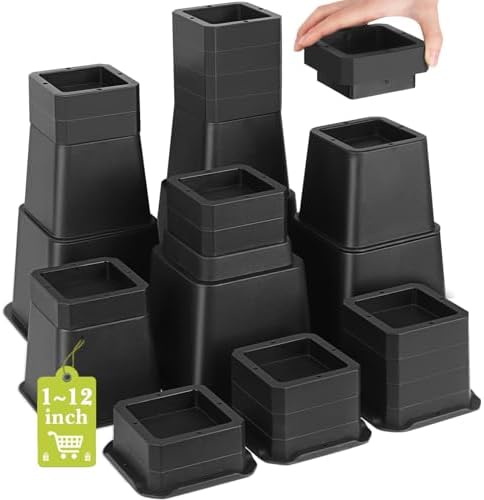 Amazon.com: HomeRoots Bed Risers Set of 8 Heavy Duty Plastic 3, 5 or 8 ...