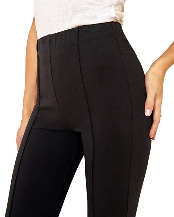 Image of Dream Beauty Fashion Women's High Waist Bell Bottom Trouser, Elastic Flared Bootcut Pants, Stretchy Parallel Leg for Casual Office Work wear