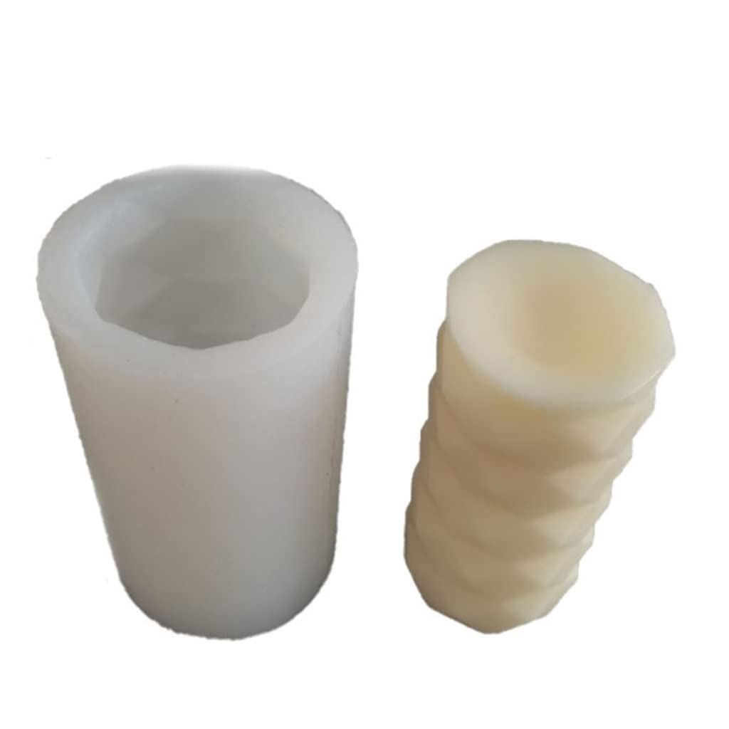 Tsophreniq 3D Cylindrical Silicone Classical Striped Roman Pillar Design Irregular Shape Crystal Epoxy Production Mold Silicone Column Molds for Soap