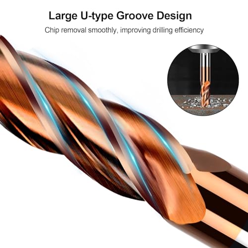 Image of End Mill, 5Pcs 1 /8 inch 3 /16 inch 1 /4 inch 5 /16 inch 3 /8 inch 4 Flute