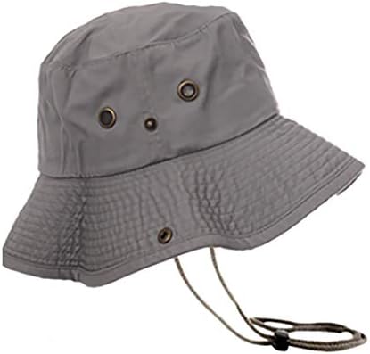 Newhattan Boonie Safari Bucket Hat Foldable Military Style Cap (Grey, S/M) image 2