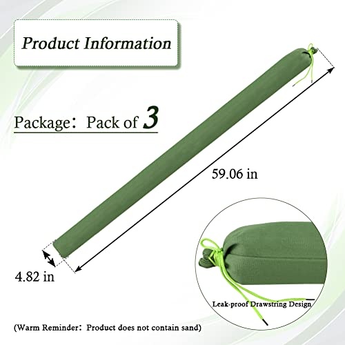 Long Canvas Sandbags For Flooding 3 Pieces Flood Water Barrier Sandbags Thickened Reusable Sandbags For Home Garage Doors Windows Flood Hurricane (4 Feet) #TOP5