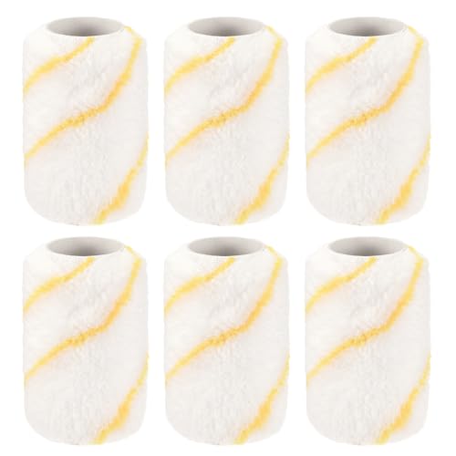 sourcing map Paint Roller Cover 4 Inch x 1/2" Nap Mini Microfiber Brush for Household Wall Painting Treatment 6Pcs