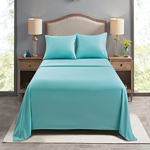 FreshCulture King Flat Sheets Only, Pack of 6, Soft Microfiber Bedding Sheets for Home, Salons, Hotels, Bulk Flat Sheets Only King Size (Spa Blue) by FreshCulture - Used condition - Image 7