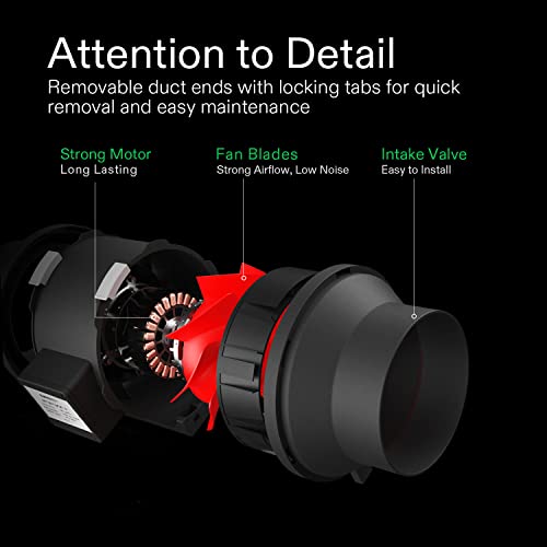 Vivosun T4 4 Inch 190 Cfm Inline Duct Ventilation Fan With Variable Speed Controller For Grow Tent #TOP5