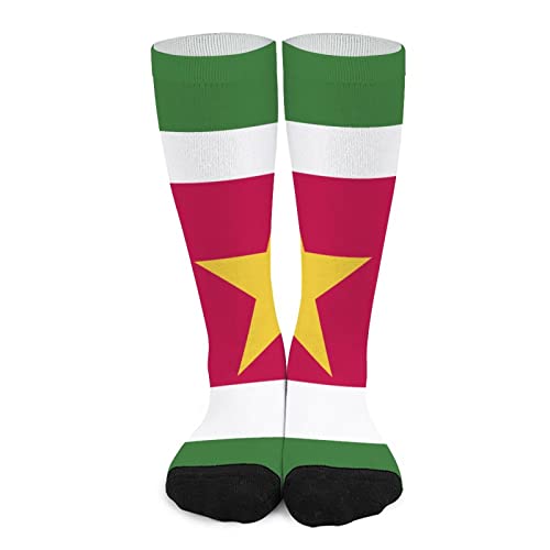 NLWQEKV Chaussettes drapeau du Suriname chaussettes longues chaussettes colorées 3D hommes femmes chaussettes décontractées extensibles douces