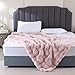 Opulapel Light Pink Throw Blanket Fluffy Fuzzy Soft Blanket for Couch Faux Rabbit Fur Blanket Bubble for Bed Living Room Gift for Women,50 * 60 Inches 900GSM