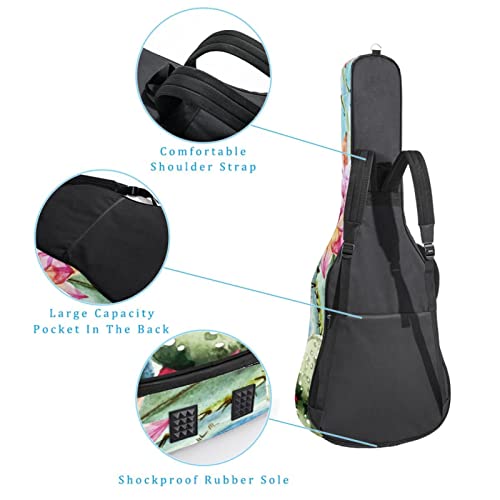Étui à dos rembourré pour guitare classique et acoustique Motif floral, Multicolore 05, 42.9×16.9×4.7 in, Organiseur de… - Les Beatles, Paul McCartney, John Lennon, RIngo Starr, George Harrison Étui à dos rembourré pour guitare classique et acoustique Motif floral, Multicolore 05, 42.9x16.9x4.7 in, Organiseur de… – Image 4