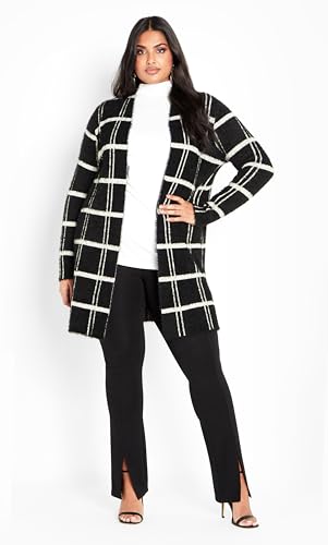 Image of Avenue Women's Plus Size Emily Check Coatigan