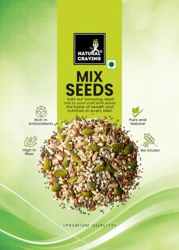 Image of Natural Craving 7 in 1 Super Seeds Mix 1kg | Sunflower, Pumpkin, Chia, Flax, Basil, Halim & Watermelon Seeds(Small Size) | Protein Rich Seeds for Eating | Omega-3, Fibre, Magnesium & Iron Rich Healthy Snack