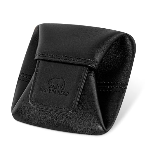 BROWN BEAR Münzbörse klein | Leder Schwarz | Echtleder Münzbeutel mit Druckknopf | Mini Kleingeldbörse Wiener Schachtel | Minibörse für Herren & Damen | BB 9095 BK BROWN BEAR Münzbörse klein | Leder Schwarz | Echtleder Münzbeutel mit Druckknopf | Mini Kleingeldbörse Wiener Schachtel | Minibörse für Herren & Damen | BB 9095 BK