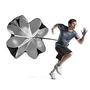 Running Speed Chute Resistance Parachute 56 inch Powerchute Umbrella Training Sprint Power Soccer Trainer for Runner, Football, Soccer Drilling